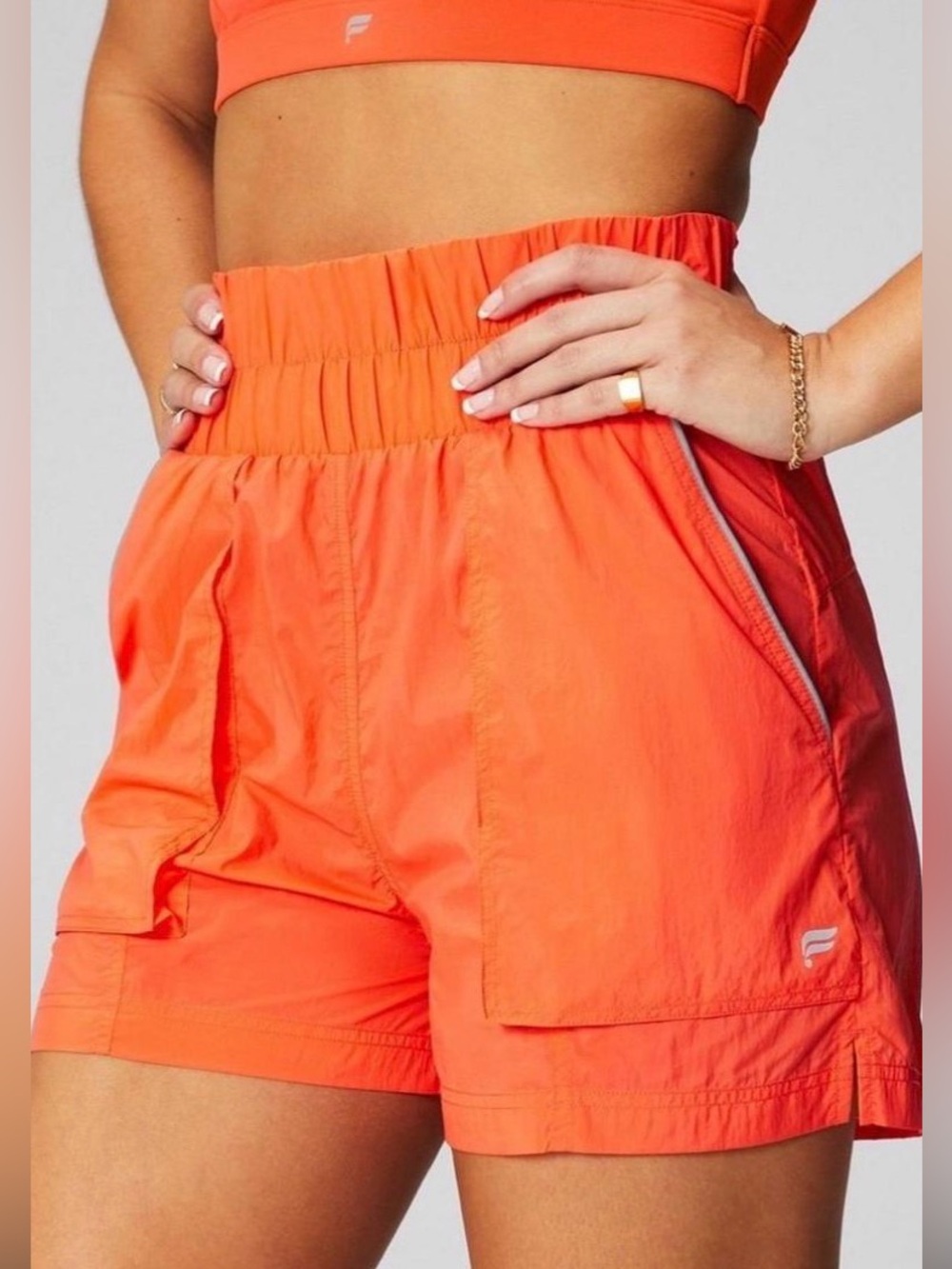 Fabletics Ultra High Waisted Piped Nylon Shorts